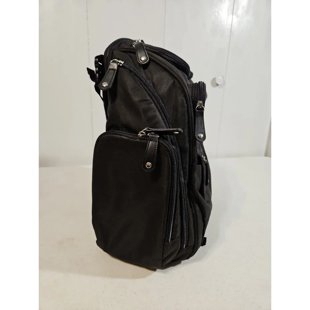 Bag Nation Diaper Bag/ Backpack Unisex Baby Tons Of Pockets Everyday Bag Black